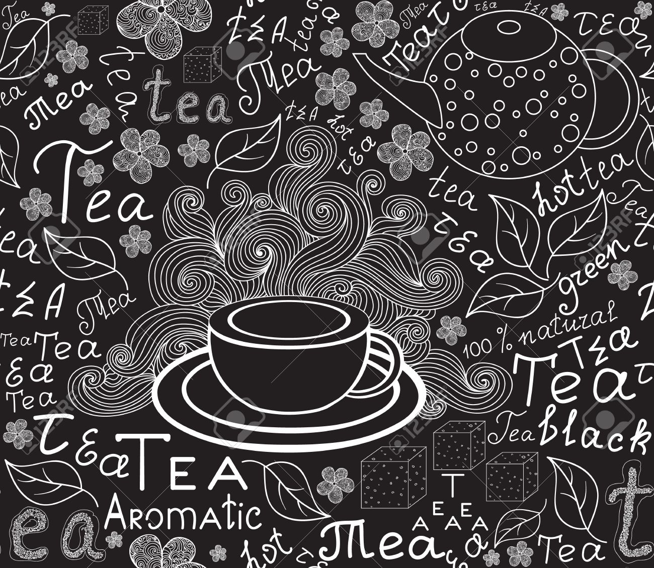 49203576-endless-food-and-drink-texture-with-tea-cups-teapots-tea-leaves-and-handwritten-words-tea-handwritte